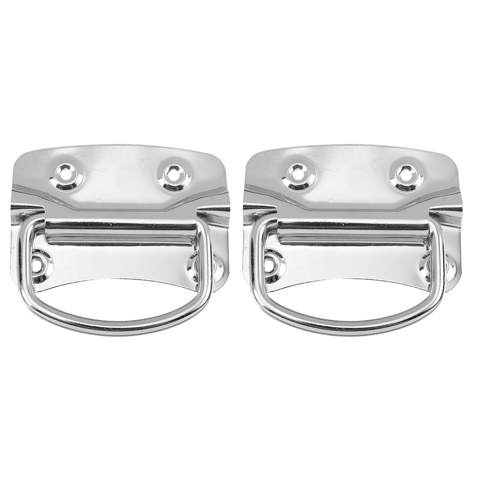 4Pcs Stainless Steel Box Handles Silver Durable Folding Toolbox Pull 3292820209955