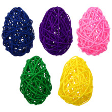 5pcs Rattan Balls Egg Shape Rattan Woven Balls (Assorted Color)