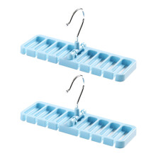 Blue Necktie Hanger Organizer Anti-Slip Tie Rack Belt Holder