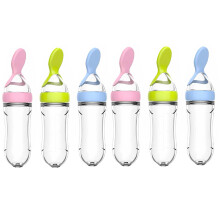 6St Baby Voedingsflesjes Rijstpap Silicone Assorti Kleuren