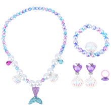 1 Set Of Sweet Style Mermaid Necklace Bracelet Baby Accessory Set