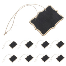 10Pcs Hanging Wooden Chalk Board Signs Sided Message Boards