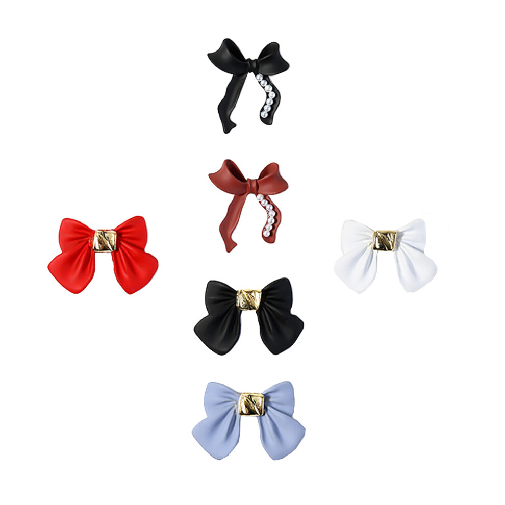Vaguelly 6 Pcs Bow Nail Patch Art Decor Accessory Manicure Diy Decoration