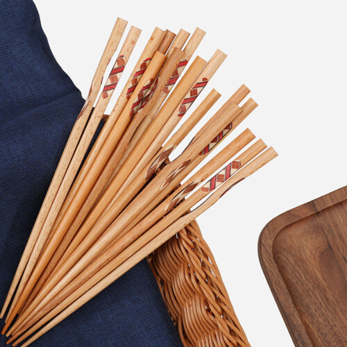 Raindrops Reusable Chopstick Kitchen Tools Wood 4 Pairs Assorted Color 1