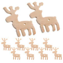 Raindrops Wooden Carved Animal Crafts Beige 10pcs