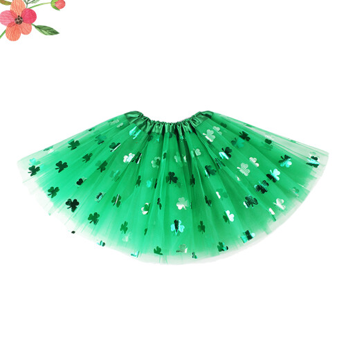 Holiday Tutu Tutu Skirt Green Polyester Fluffy 1pack 1