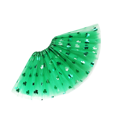 Holiday Tutu Tutu Skirt Green Polyester Fluffy 1pack