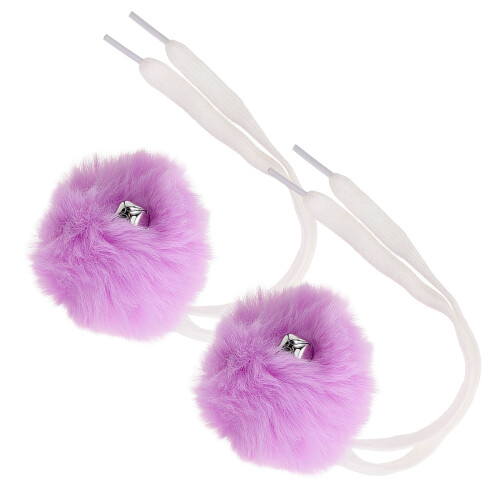 2 Pcs Pompom Ball With Bell Roller Skate Accessories Colored Poms
