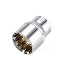 12 Point Mirror Socket Bit With 3/8-Inch Drive Adapter For Torx Bit Ratchet Wrench Smooth Sides Fastener Grip 16mm