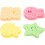 4 Pcs Children'S Bath Sponge Wood Pulp Cellulose Star 10