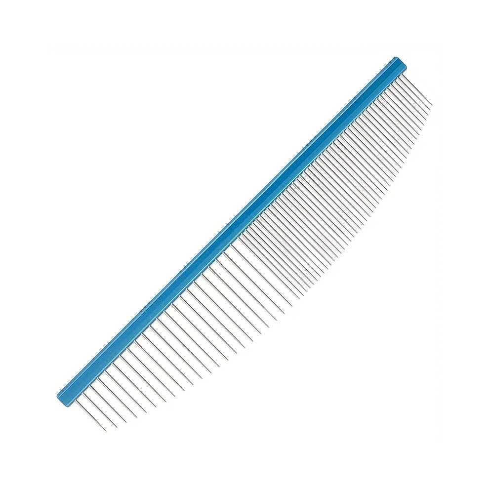 (Blue) Bichon Frise Comb-Alloy Steel, Sparse & Dense Brush For Grooming And Styling, Pet Detangling Tool Blue