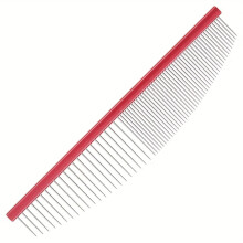 (Red) Bichon Frise Comb-Alloy Steel, Sparse & Dense Brush for Grooming and Styling, Pet Detangling Tool