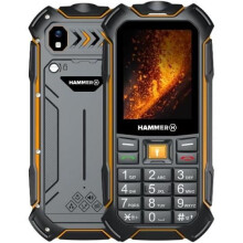 HAMMER Boost 2 LTE IP68 2,4 - Kestävä puhelin ammattilaisille ja harrastajille - Musta ja oranssi
