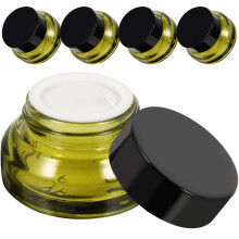 5Pcs Reusable Olive Green Makeup Containers Travel Jars for Cosmetics