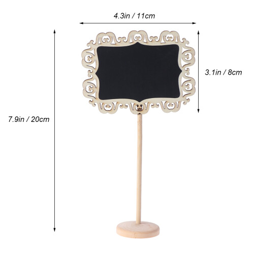 8pcs hollow lace mini chalkboards with stand, wipeable 2
