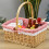 Wicker Basket Woven Storage Portable Flower Simulation Rattan 3