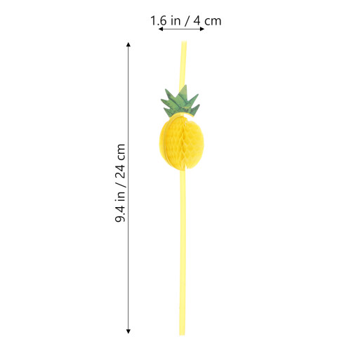 30 Pcs 3D Pineapple Straws Party Supplies 1