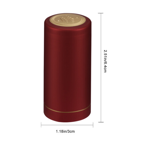 100Pcs Red Plastic Heat Shrink Caps for Bar and Storage 1