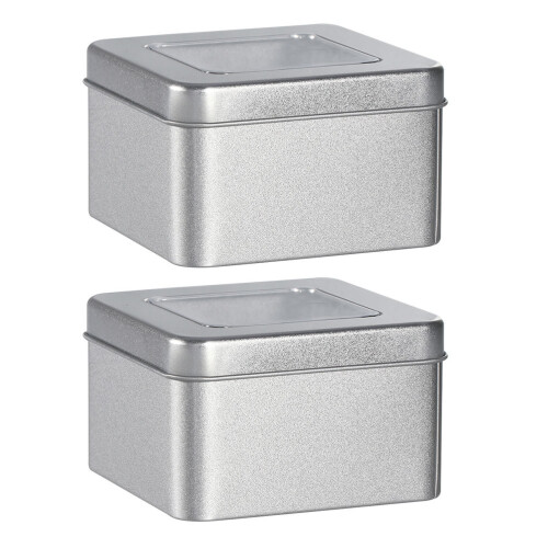 2pcs Boxes Tin Box Loose Leaf Food Jar Tinplate 2