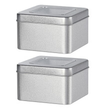 2pcs Boxes Tin Box Loose Leaf Food Jar Tinplate