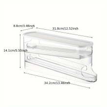 (Egg Storage Box Only*1 Count, Rolling Egg Holder) Clear Egg Storage Box, 1 Count Space Saving Rolling Egg Holder, Durable Plastic Egg Organizer for Refrigerator, Kitchen Accessories