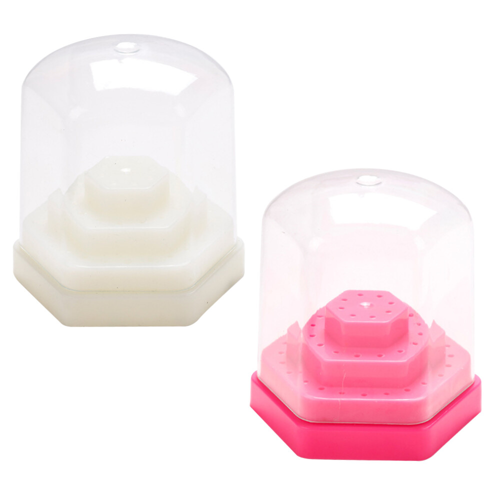 Solustre 2 Pcs Grinding Head Display Stand Baby Nail Drill Bit Holder Practice