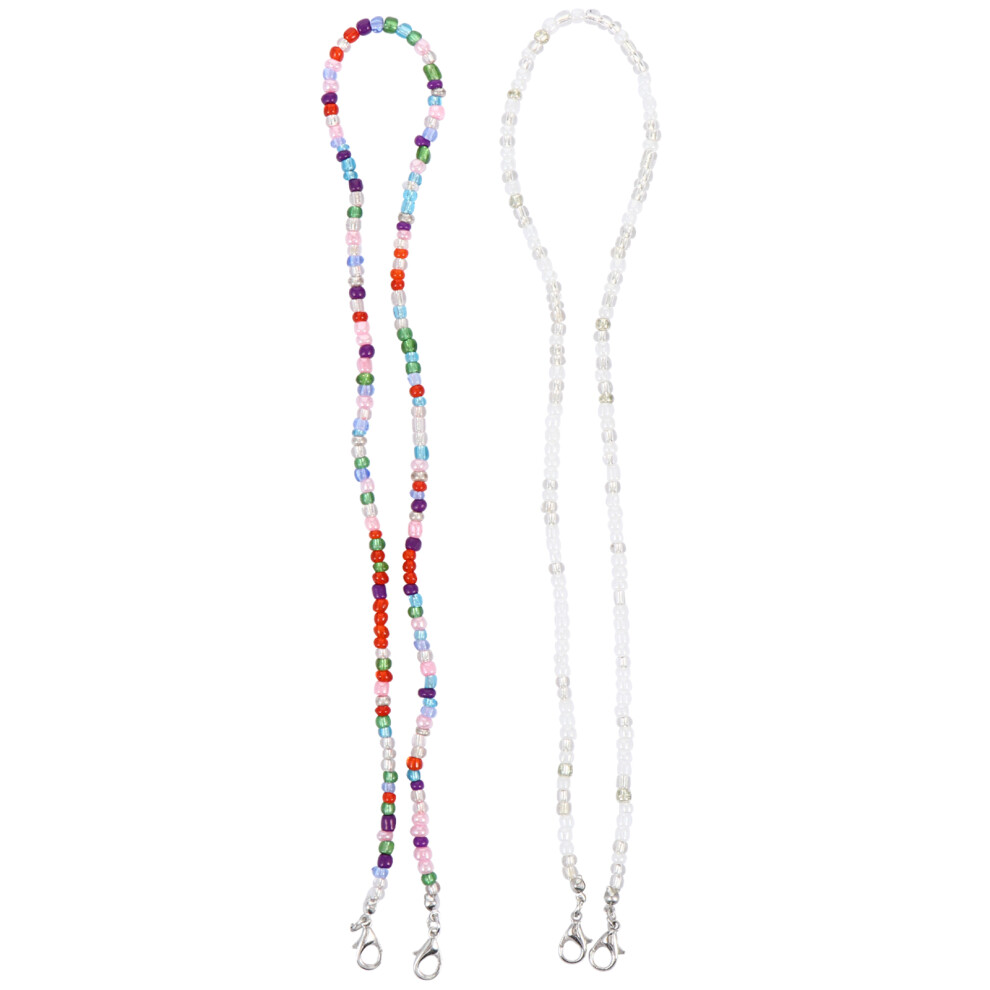 Totority 2 Pcs Multi Function Anti Mask Lanyards Portable Beaded Glasses Strap