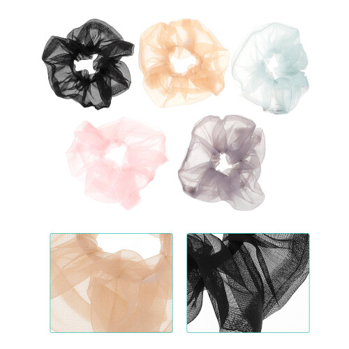 5Stk Damen Haaraccessoire Elastisch Stoff Mehrfarbig Haarschmuck 2