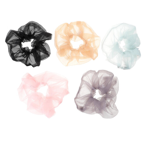 5Stk Damen Haaraccessoire Elastisch Stoff Mehrfarbig Haarschmuck 1