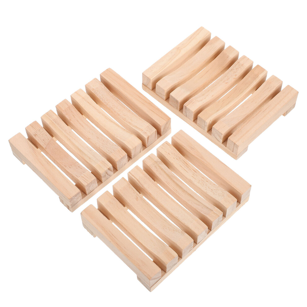 3 Pcs Solid Wood Soap Holder Travel Stand Household Draining Tray-image-OPC-PKR79ZS-NEW