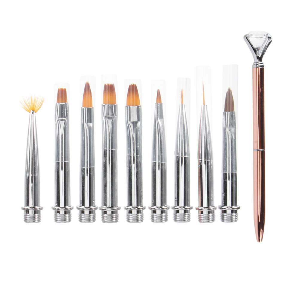 Artibetter 9Pcs Fine Line Nail Art Brush Set Nail Pens Professional Use