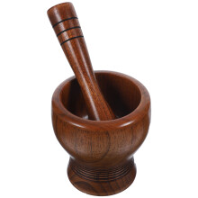 wooden garlic grinder and pestle set kitchen utensil guacamole bowl