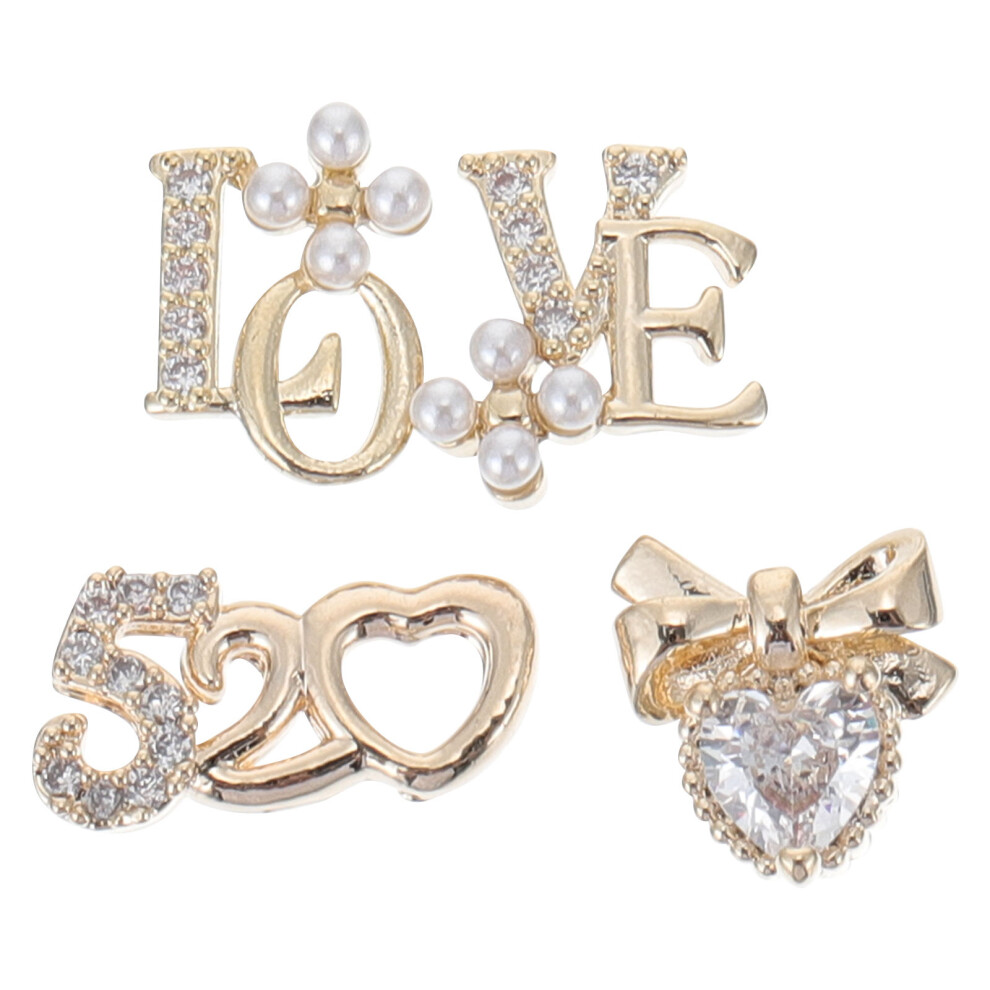 Iplusmile 4Pcs Alloy Pearl Nail Art Charms For Stylish Diy Manicure Decorations