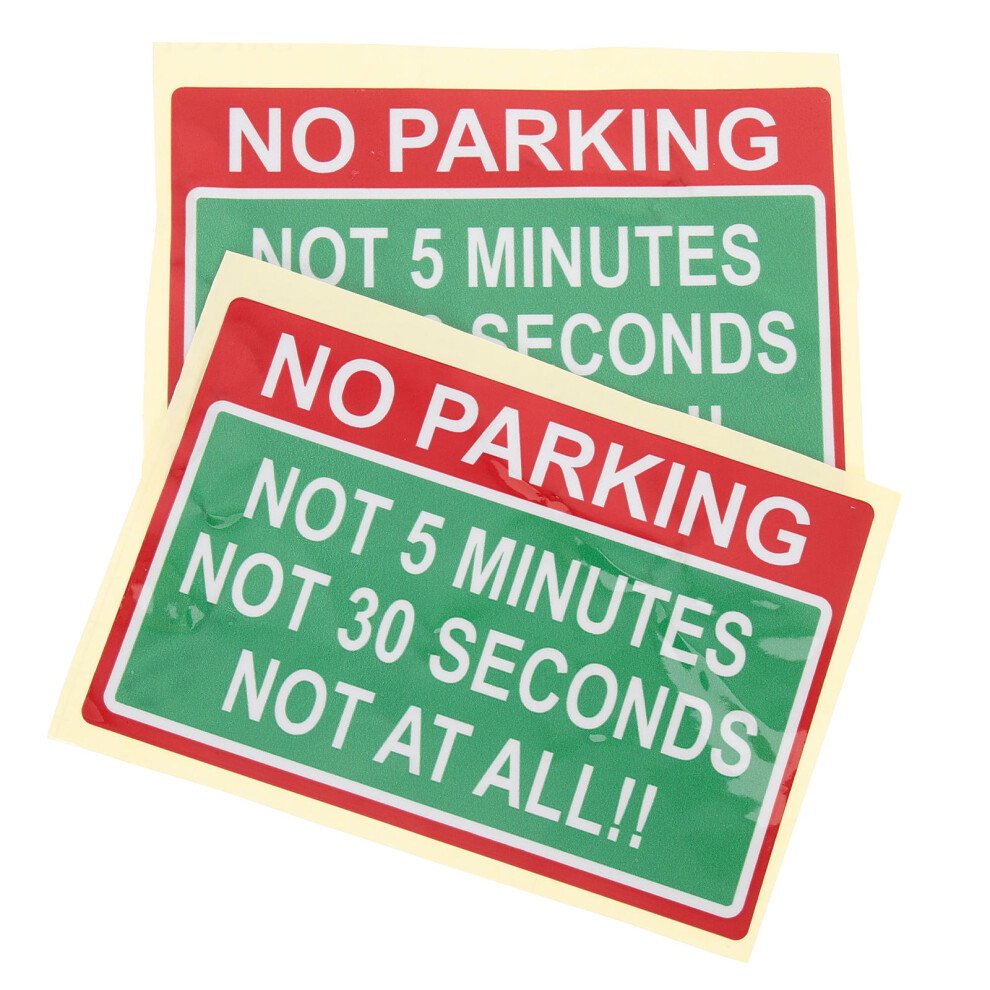 2Pcs Pvc No Parking Sticker Set For Public Places Warning Signs Green 3293102725019