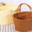 Raindrops Firewood Basket Wicker Large Storage Square Container Brown 10