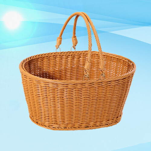 Raindrops Firewood Basket Wicker Large Storage Square Container Brown 1
