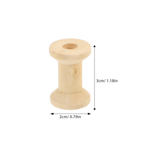 100pcs Wooden Thread Spools Light Wood 2