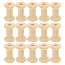 100pcs Wooden Thread Spools Light Wood