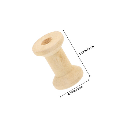 100pcs Wooden Thread Spools Light Wood 1