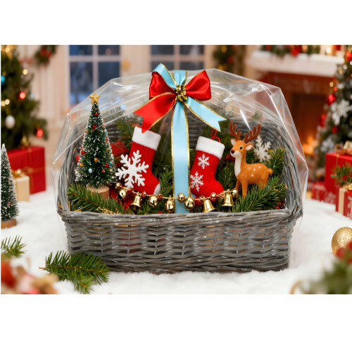 Gr8 Home Christmas Wicker Gift Hamper Basket DIY Kit 1