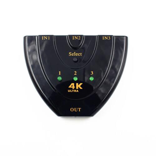4k 3 port switch splitter for audio video dvd black 1