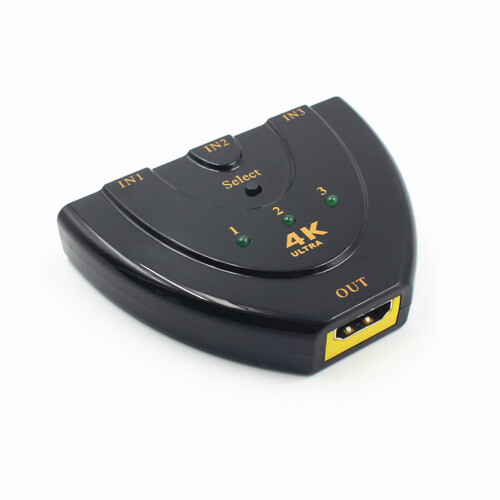 4k 3 port switch splitter for audio video dvd black 2