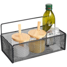 Storage Rack Black 1set 11.8x5.3x5in Bathroom Shelving Iron