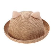 Kids Beach Hat Cartoon Cat Hat Animal Hat(Khaki) Beach Hat For Kids