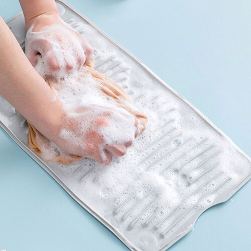2pcs silicone washboard thickened scrubbing board for laundry grey 2