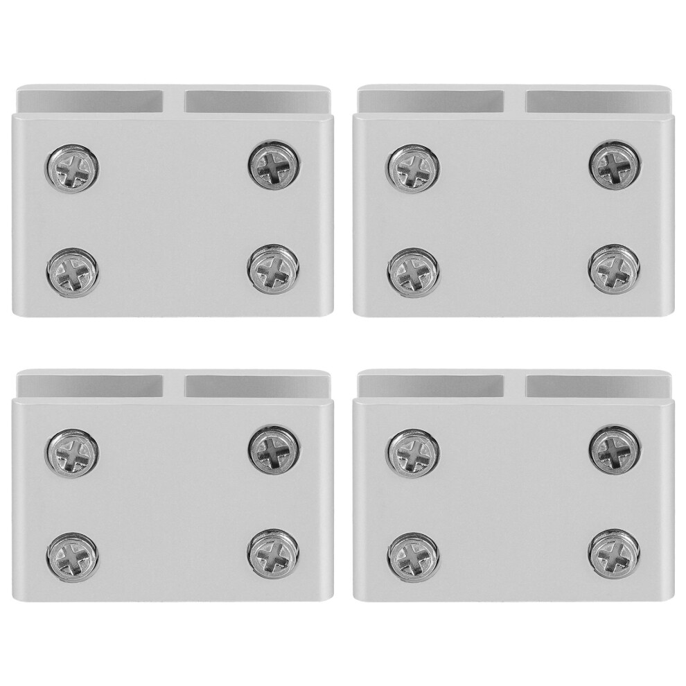 4Pcs Silver Aluminium Alloy Glass Shelf Brackets Durable Glass Clamps 3293102765046