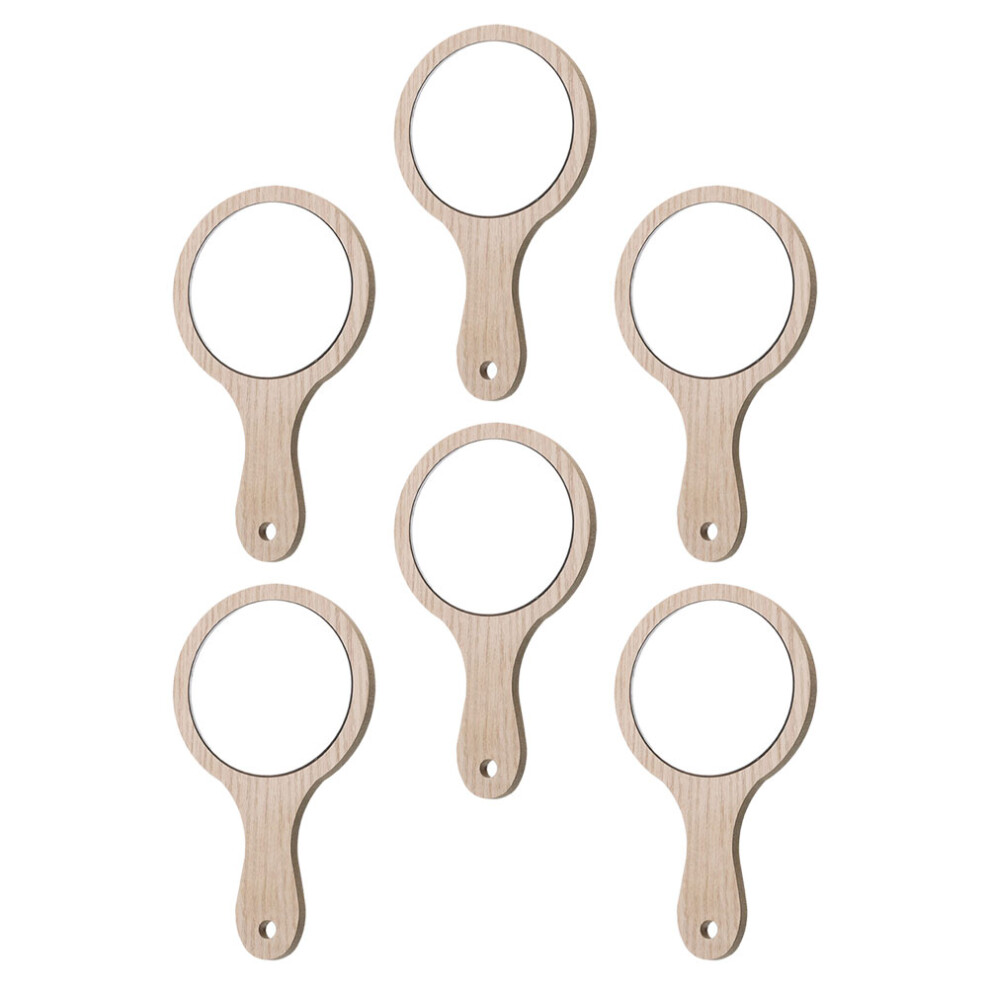 Totority 6Pcs Handheld Vanity Mirror Glass For Travel