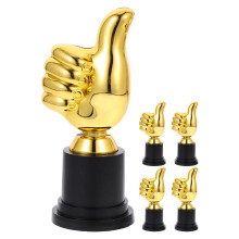 5Pcs Fun Plastic Thumb Trophies Golden Color for Kids Awards