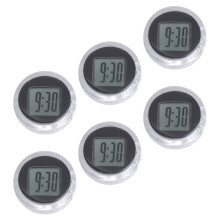 Worgeous 6 Pcs Diy Mini Clock Digital Small Stick On White