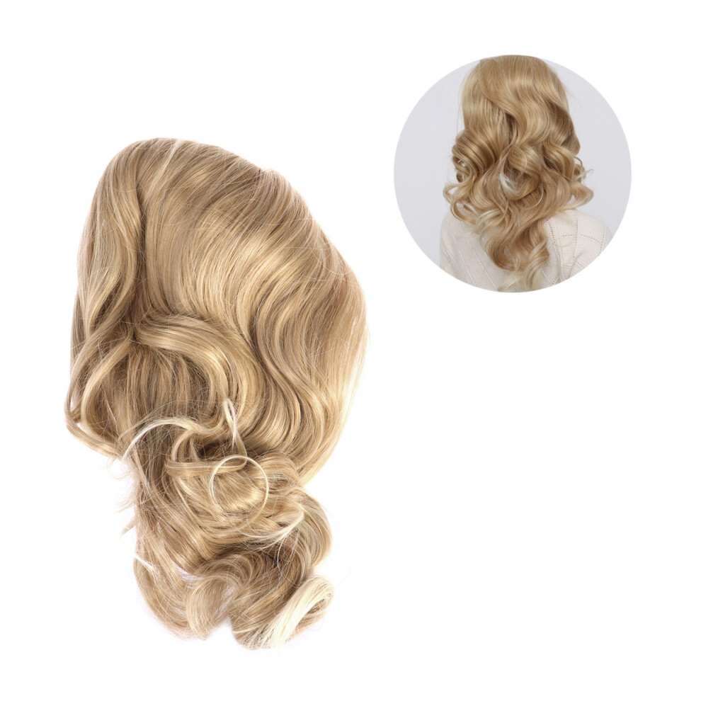 Ohphcall Unisex Golden Women Curly Wig High Temperature Fiber Long Cosplay Hair